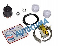 Χειροκίνητο χειριστήριο κλιματισμού με θερμοστάτη, οριζόντιες ενδείξεις και 3 θέσεις ταχύτητας ανεμιστήρα (12V-24V)