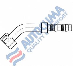 Ρακόρ θηλυκό Νο10 45 Frigoclic (στεγανοποίηση στη σωλήνα με πλατύ λάστιχο)