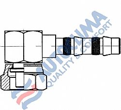 Ρακόρ θηλυκό με κλειστή γωνία Νο10 90 Frigoclic (στεγανοποίηση στη σωλήνα με πλατύ λάστιχο)