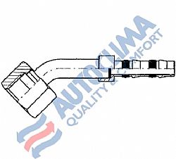Fitting ORS female Νο6 45 STEP Frigoclic (sealing on the hose with flat o-ring)