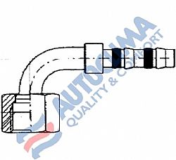Fitting ORS female Νο8 90 Frigoclic (sealing on the hose with flat o-ring)