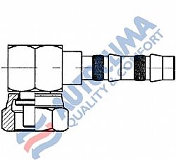 Ρακόρ Rotolock θηλυκό με κλειστή γωνία Νο8 90 Frigoclic (στεγανοποίηση στη σωλήνα με πλατύ λάστιχο)
