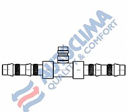 Ενωτήρας Νο 6 Frigoclic με βαλβίδα πλήρωσης υψηλής R134a (στεγανοποίηση στη σωλήνα με πλατύ λάστιχο)